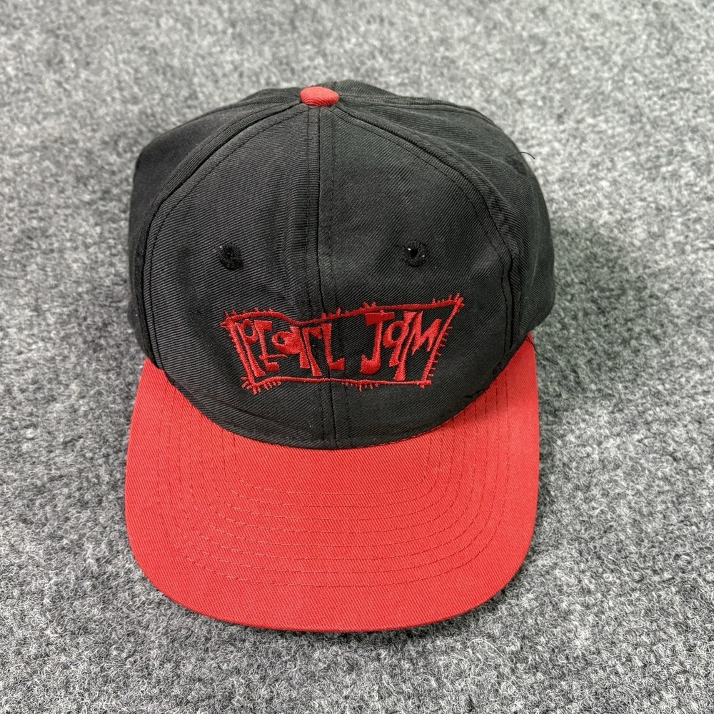 Vintage 90s Pearl Jam Snapback Hat Alternative Rock Band Grunge Embroidered